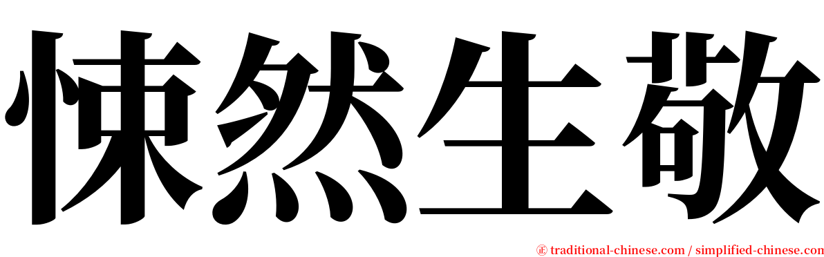 悚然生敬 serif font