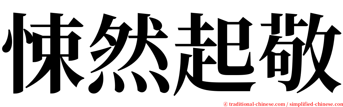 悚然起敬 serif font