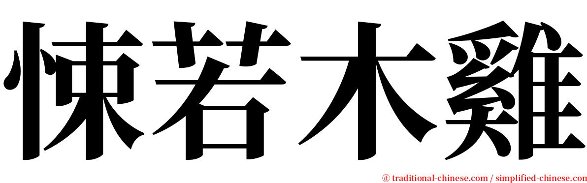 悚若木雞 serif font