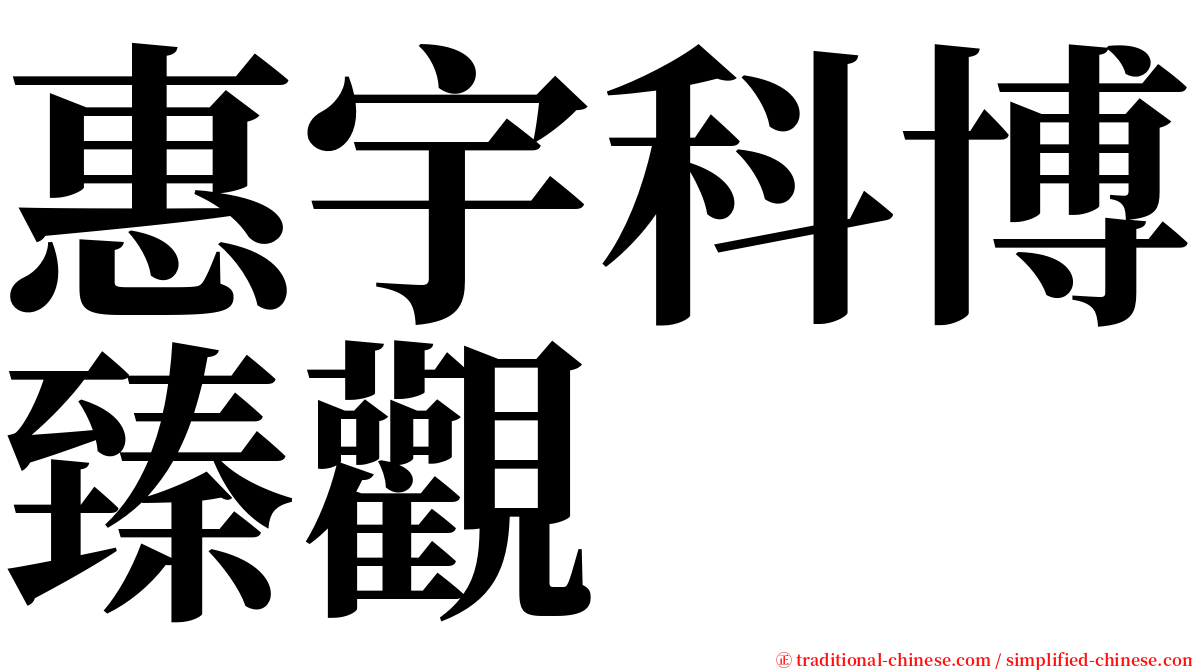 惠宇科博臻觀 serif font