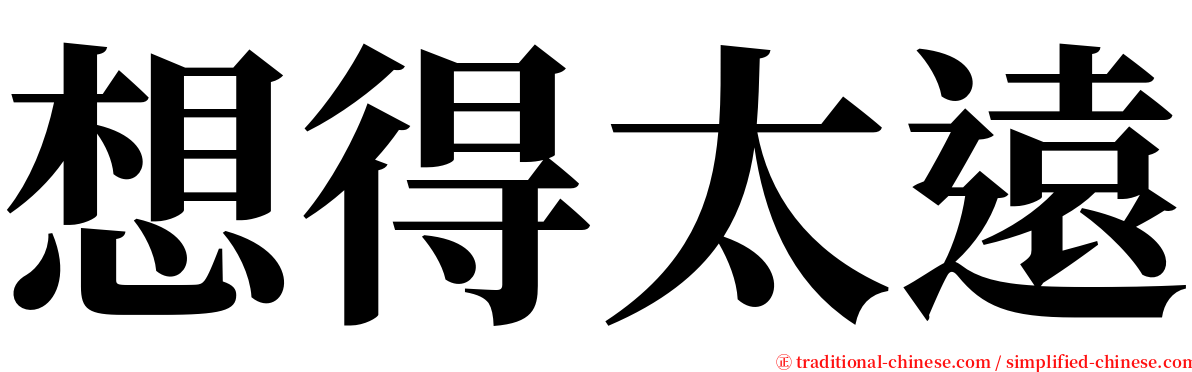 想得太遠 serif font