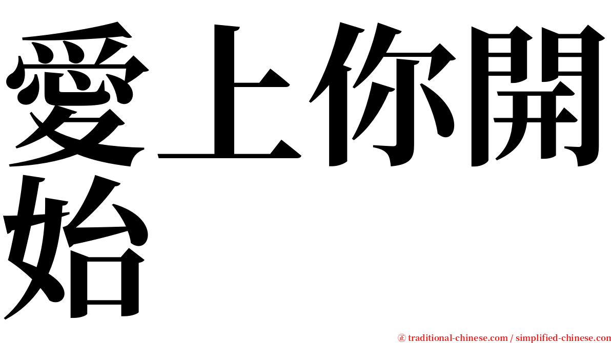 愛上你開始 serif font