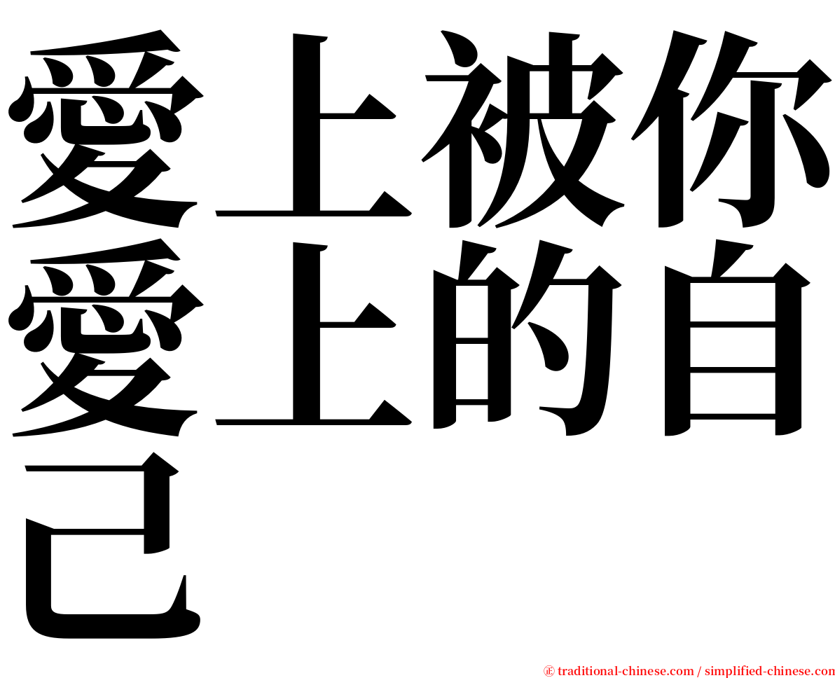 愛上被你愛上的自己 serif font