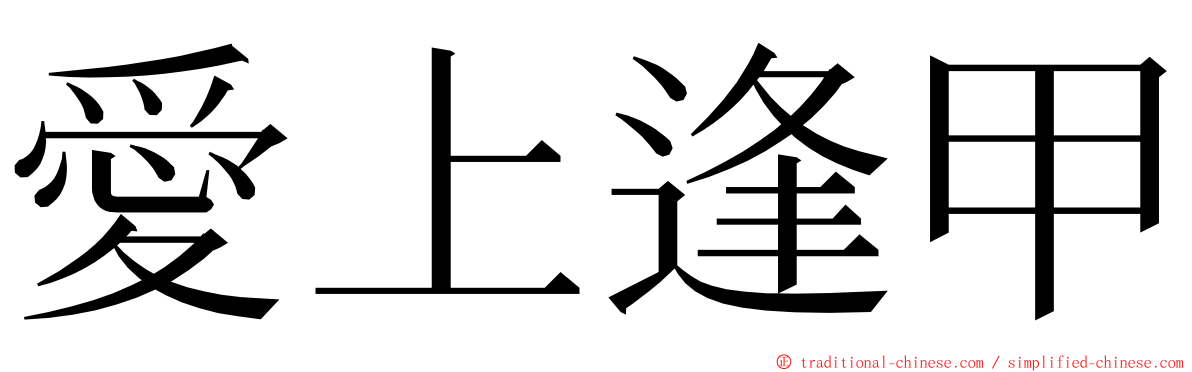 愛上逢甲 ming font