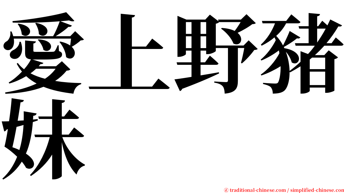 愛上野豬妹 serif font