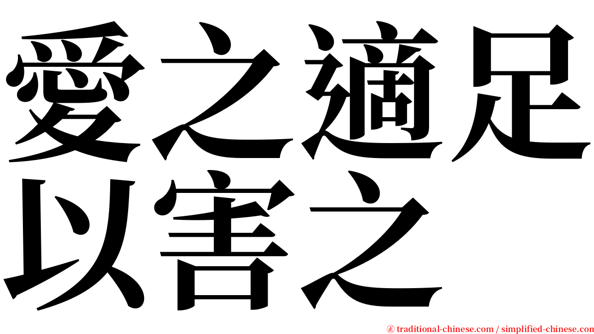 愛之適足以害之 serif font