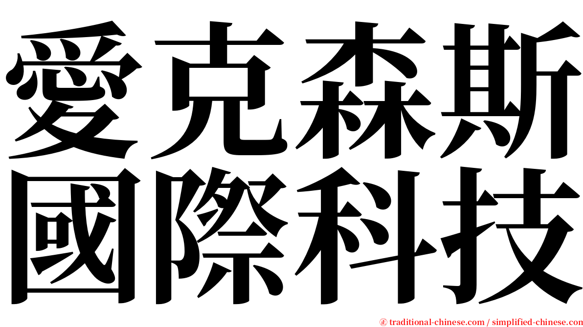 愛克森斯國際科技 serif font