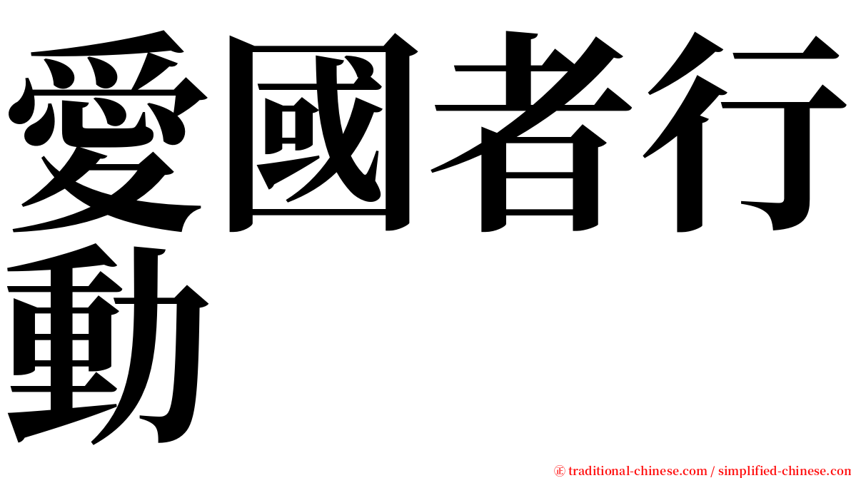 愛國者行動 serif font