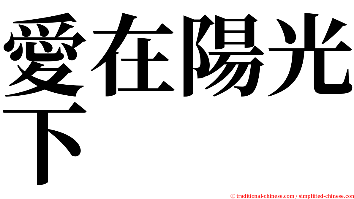 愛在陽光下 serif font