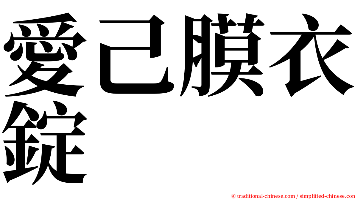 愛己膜衣錠 serif font