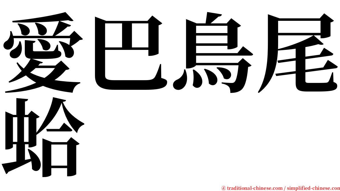 愛巴鳥尾蛤 serif font