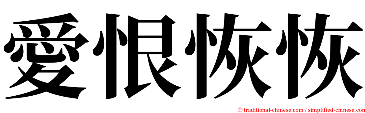 愛恨恢恢 serif font