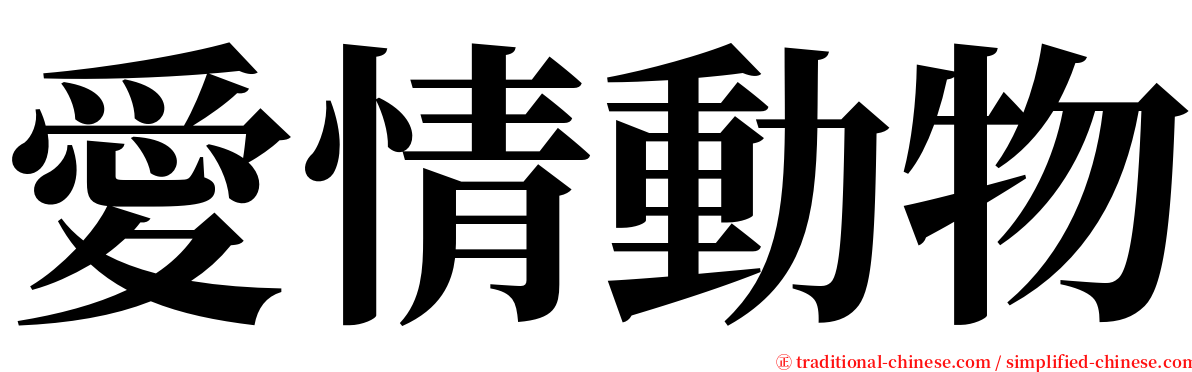 愛情動物 serif font