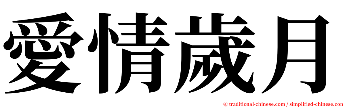 愛情歲月 serif font