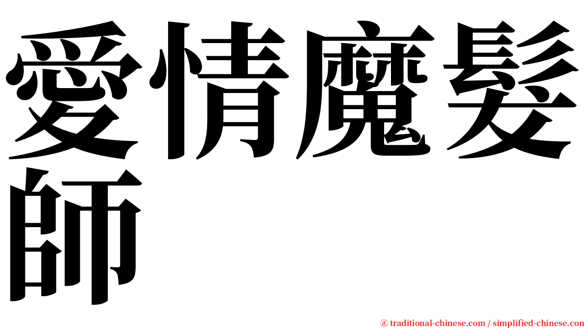 愛情魔髮師 serif font