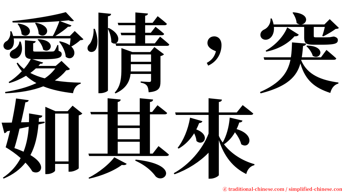 愛情，突如其來 serif font