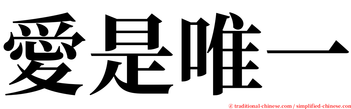 愛是唯一 serif font