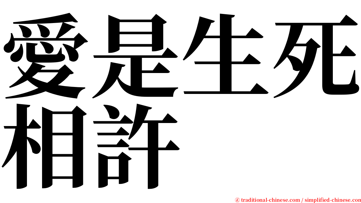 愛是生死相許 serif font