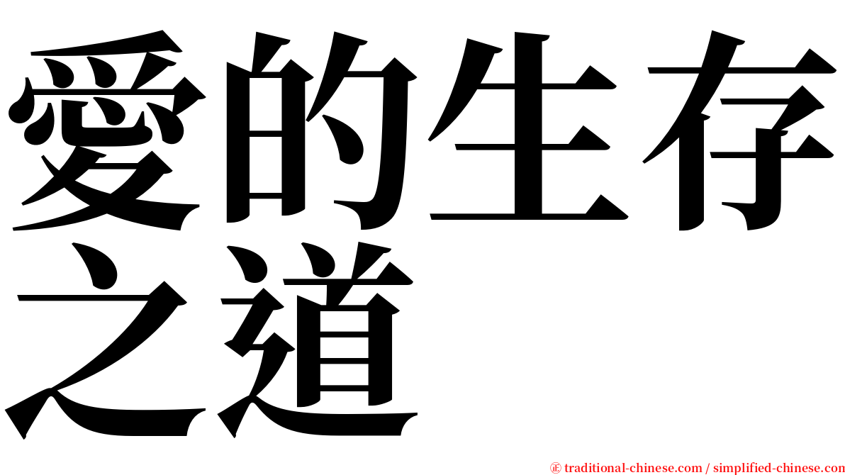 愛的生存之道 serif font