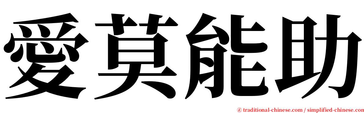 愛莫能助 serif font