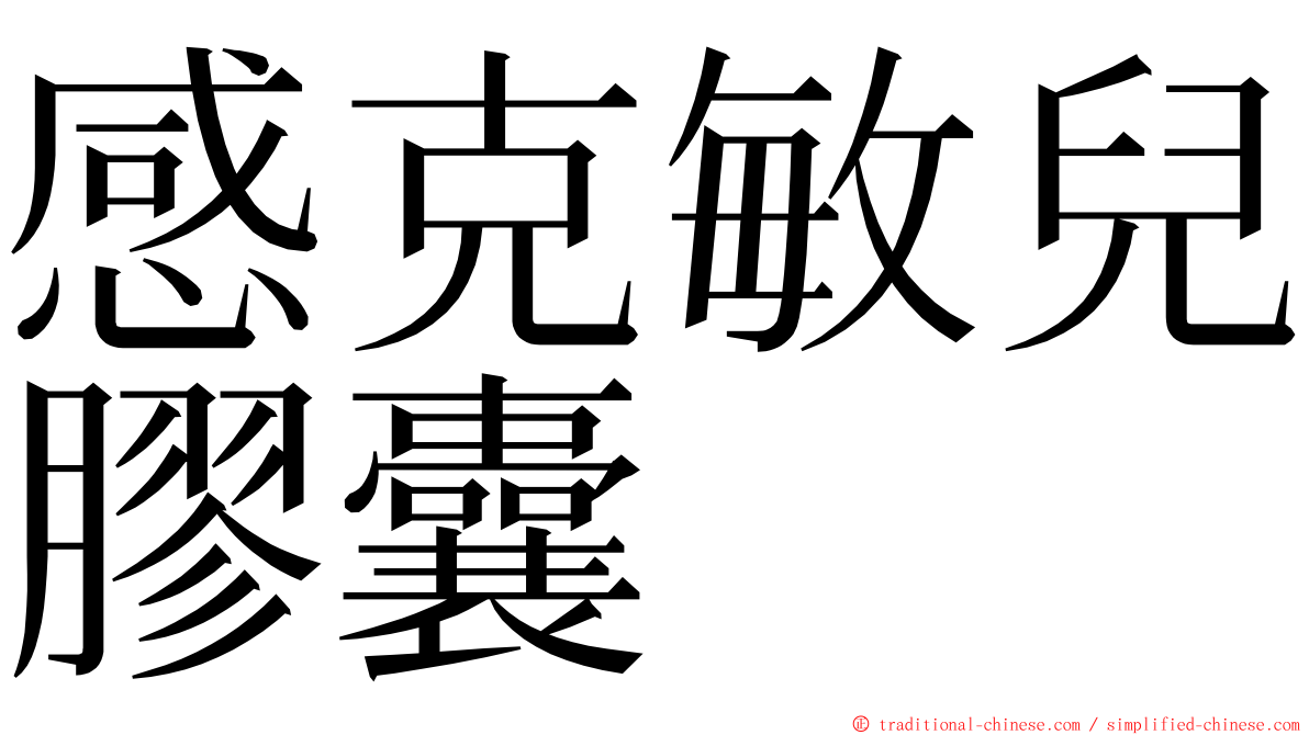 感克敏兒膠囊 ming font