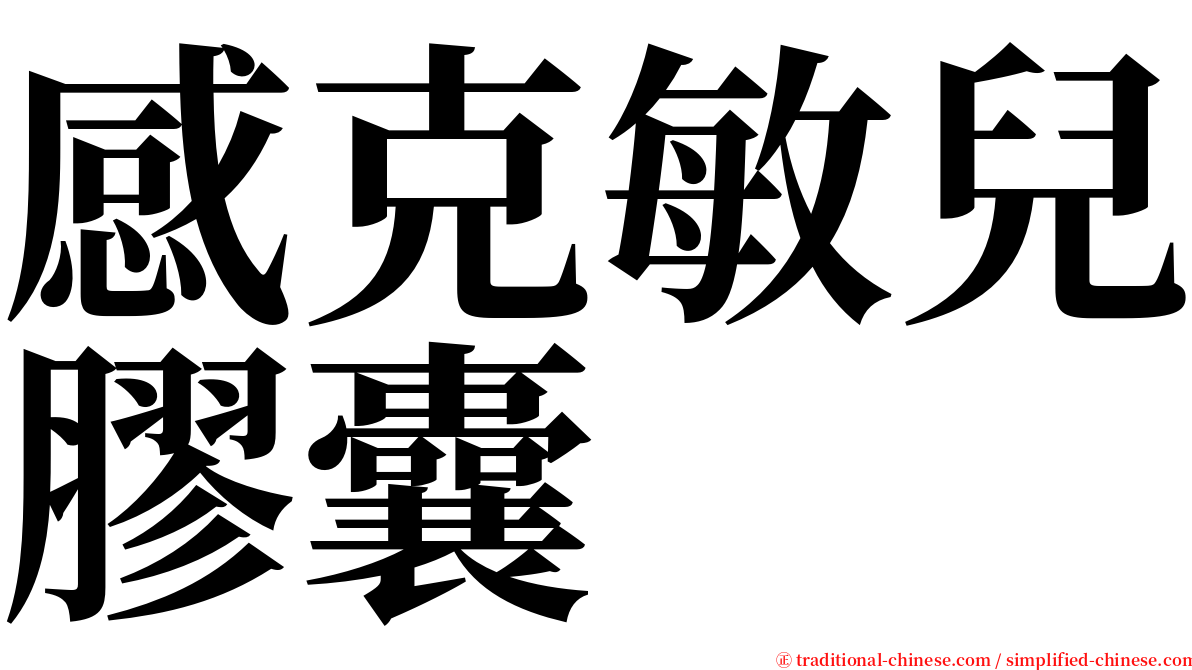 感克敏兒膠囊 serif font