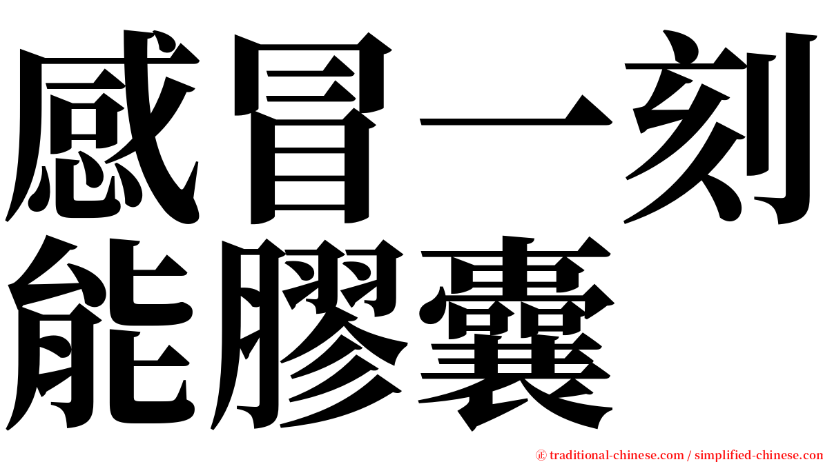 感冒一刻能膠囊 serif font