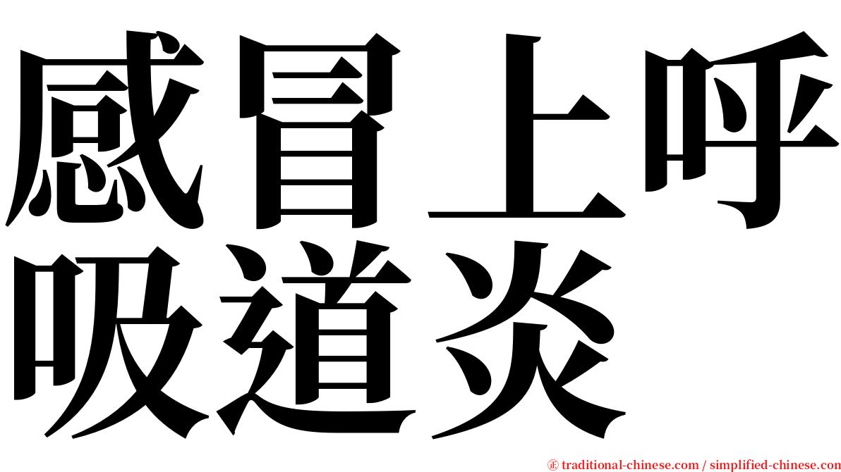 感冒上呼吸道炎 serif font