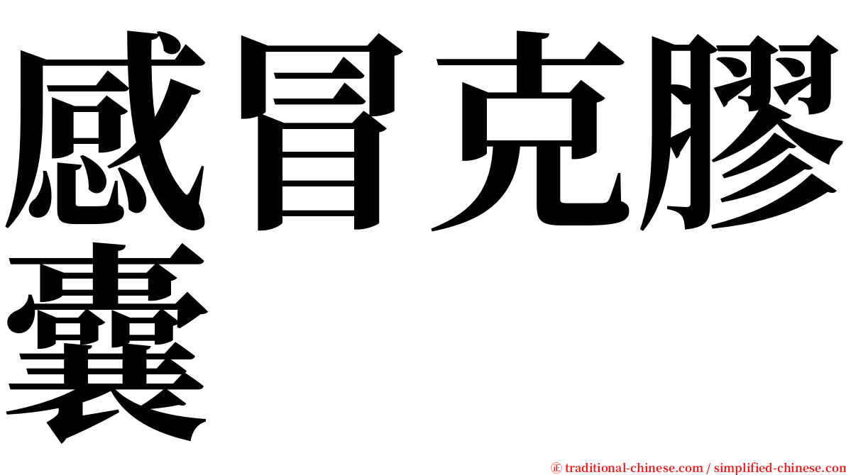 感冒克膠囊 serif font