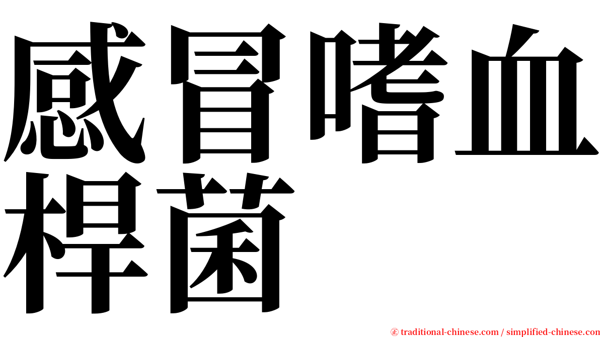 感冒嗜血桿菌 serif font