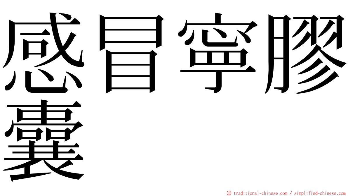 感冒寧膠囊 ming font