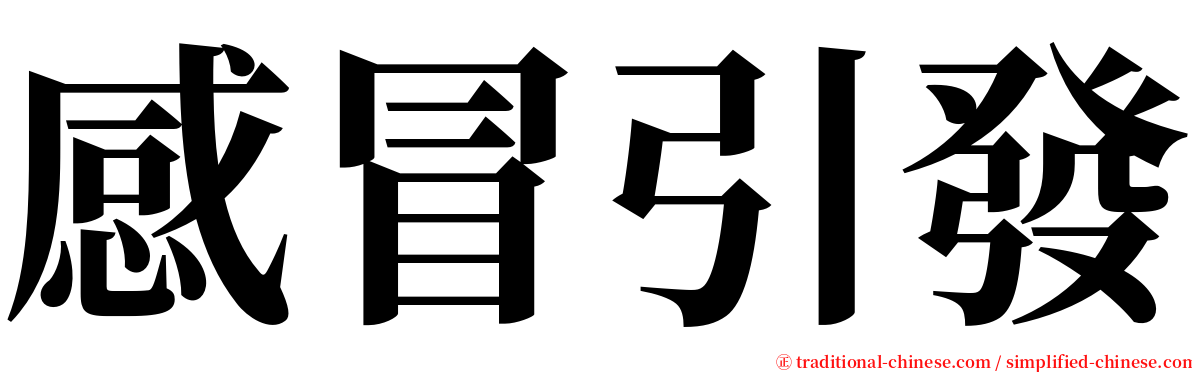 感冒引發 serif font