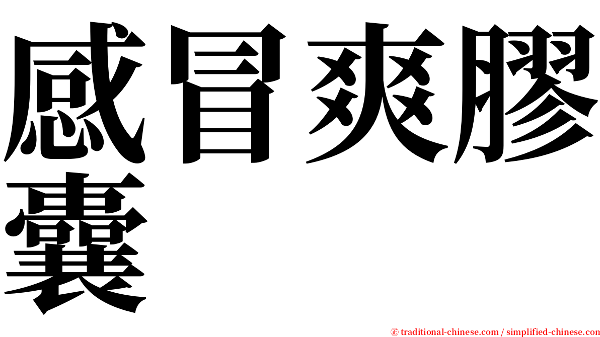 感冒爽膠囊 serif font