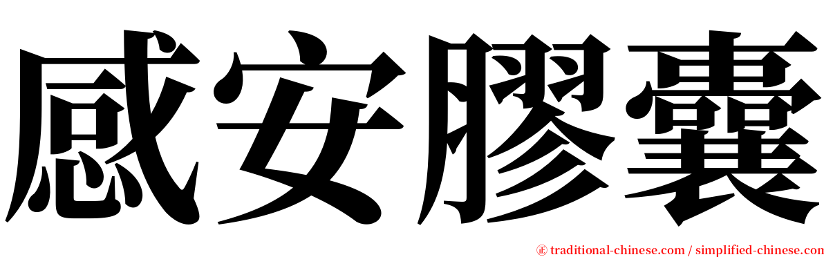 感安膠囊 serif font