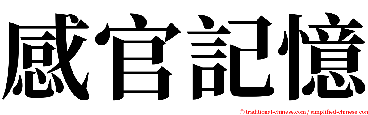 感官記憶 serif font