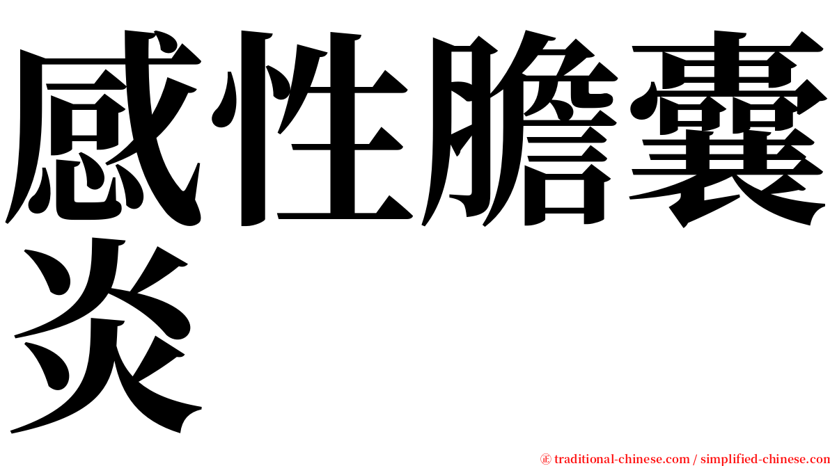 感性膽囊炎 serif font