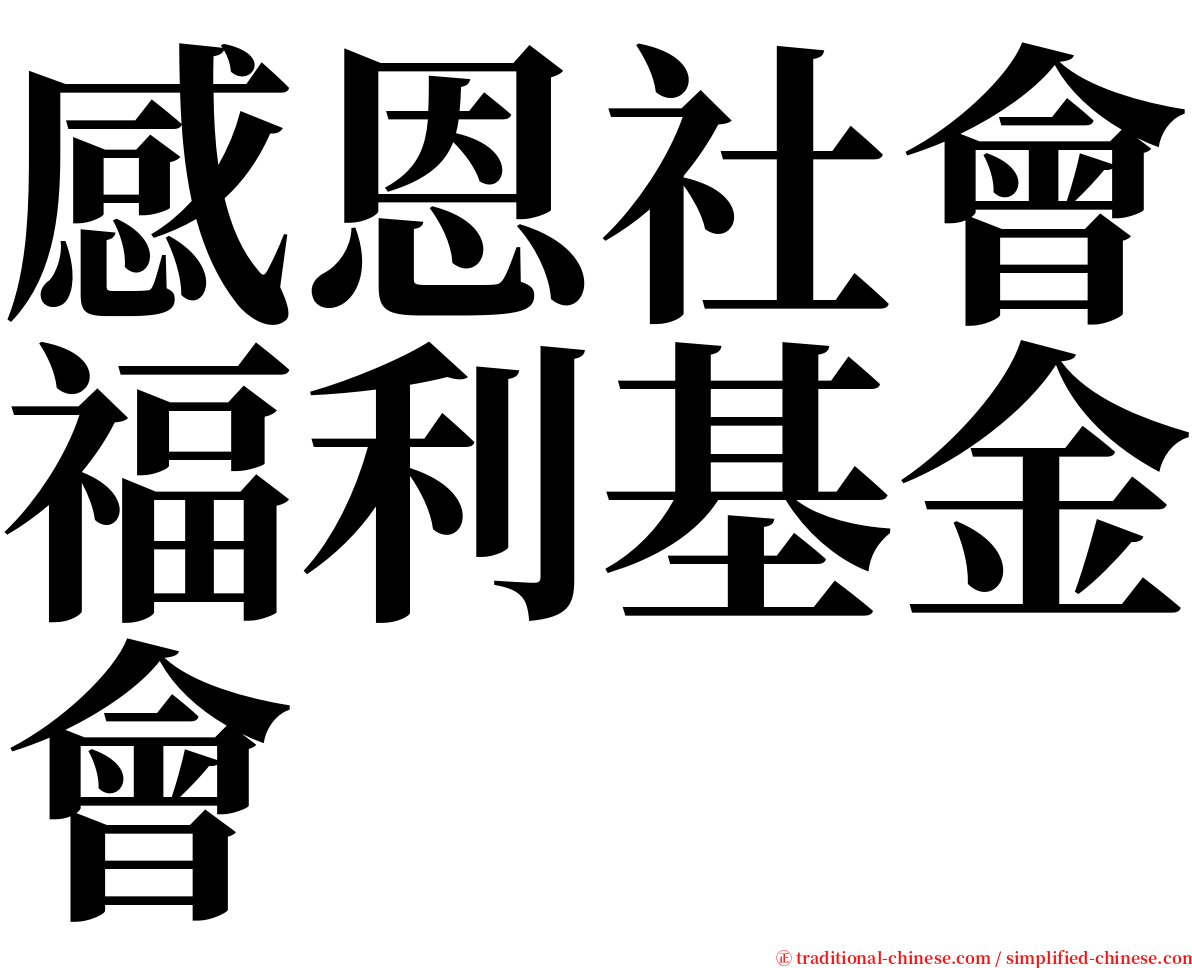 感恩社會福利基金會 serif font