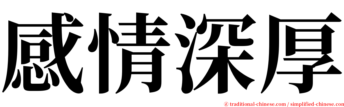 感情深厚 serif font