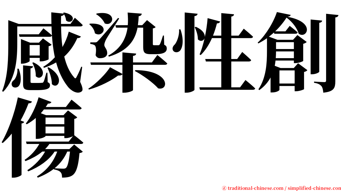 感染性創傷 serif font