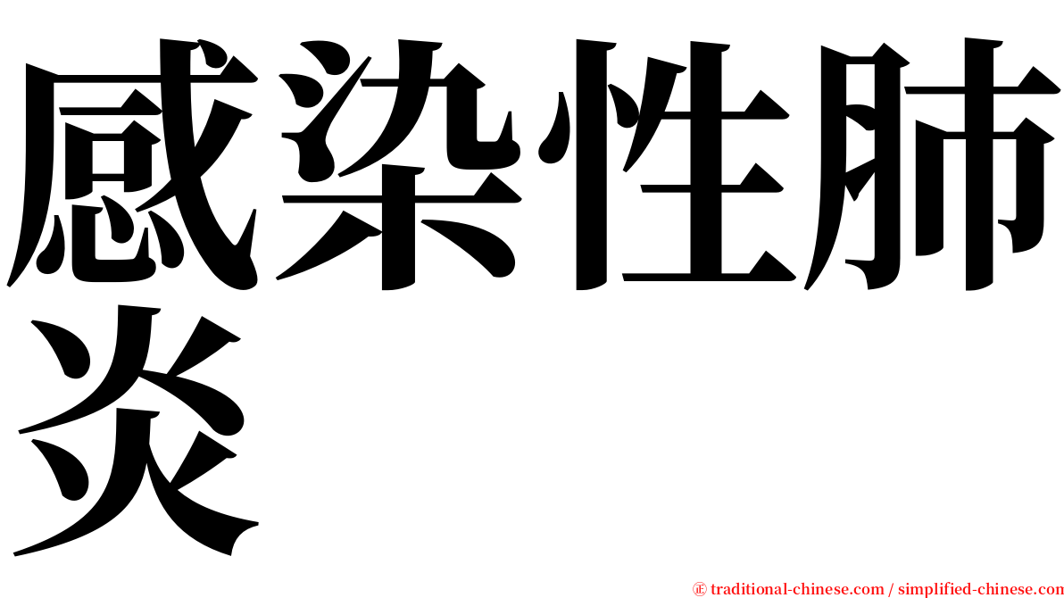 感染性肺炎 serif font