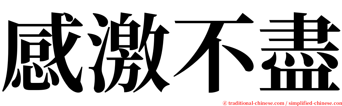 感激不盡 serif font