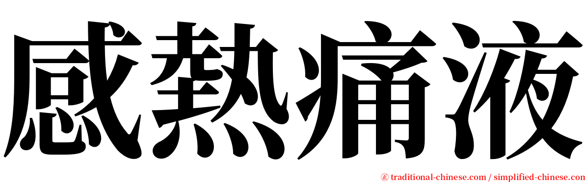 感熱痛液 serif font