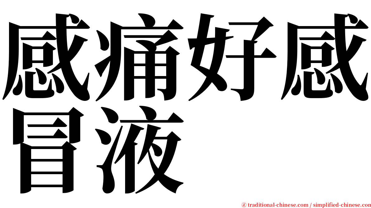 感痛好感冒液 serif font