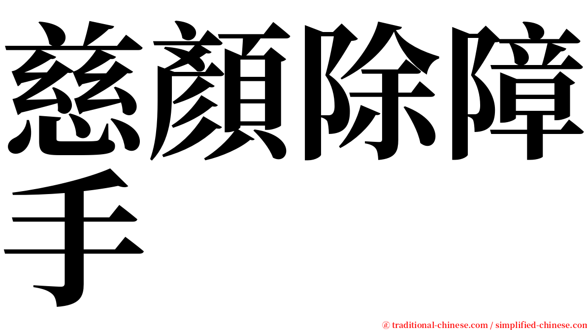 慈顏除障手 serif font