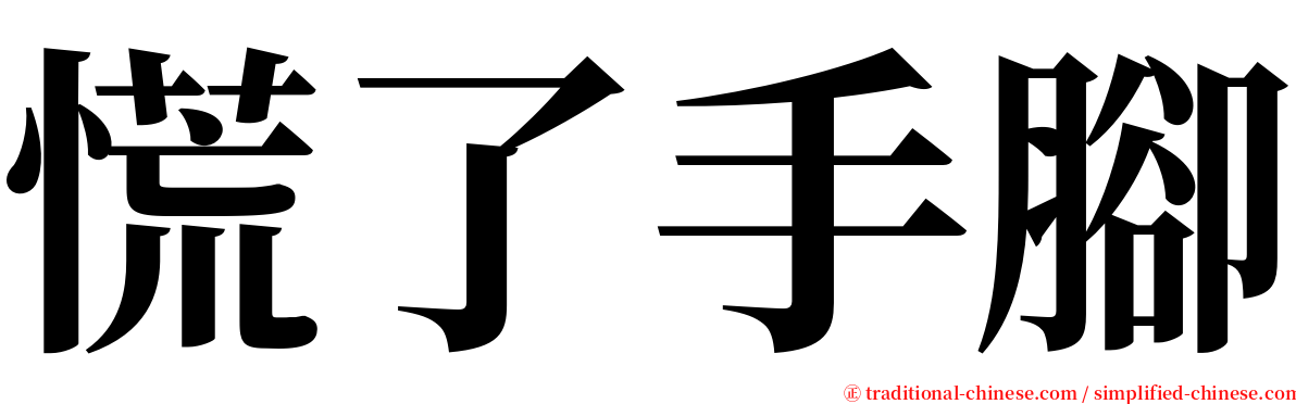 慌了手腳 serif font