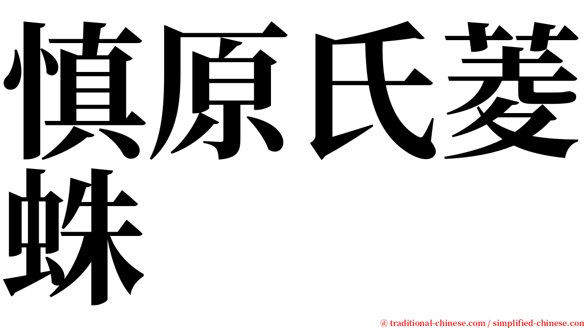慎原氏菱蛛 serif font