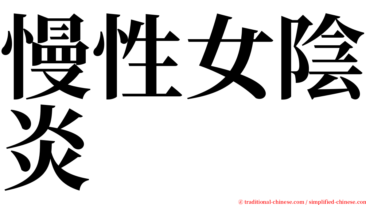 慢性女陰炎 serif font