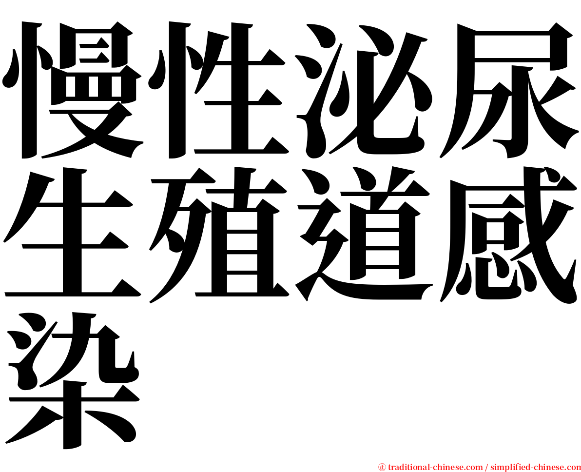 慢性泌尿生殖道感染 serif font