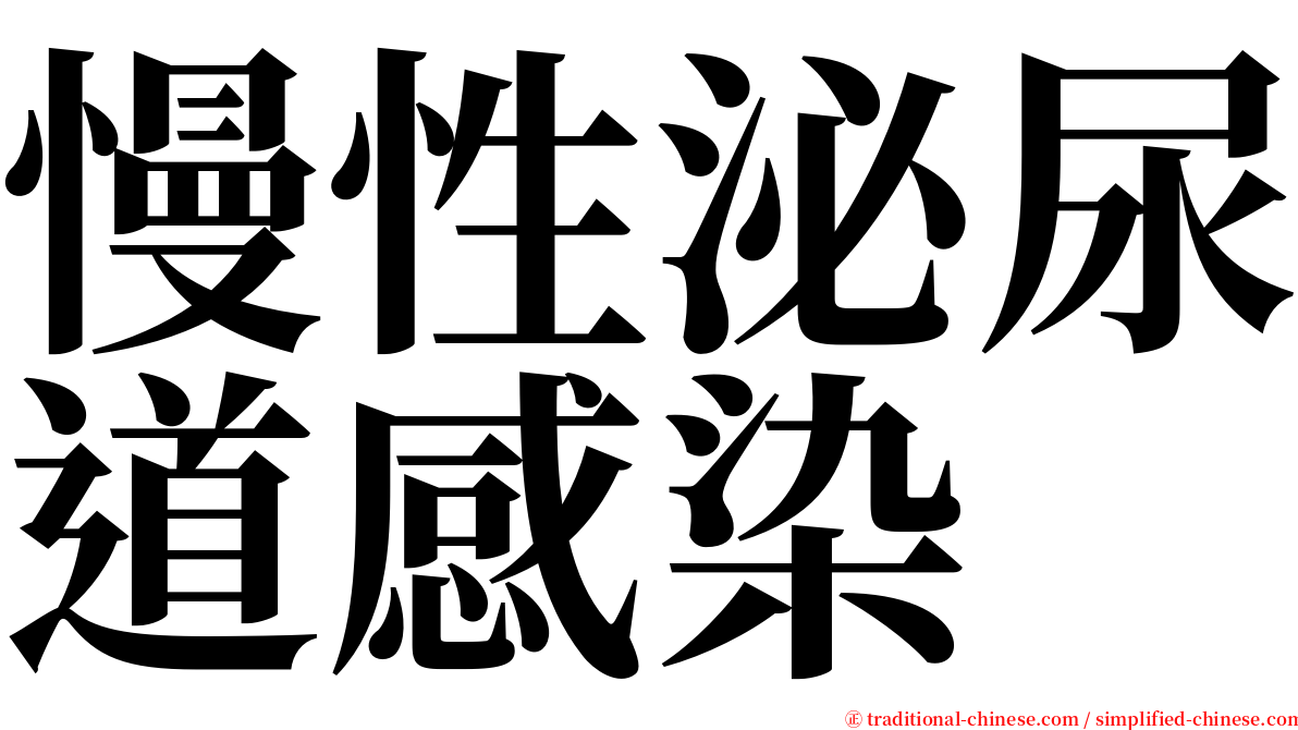 慢性泌尿道感染 serif font