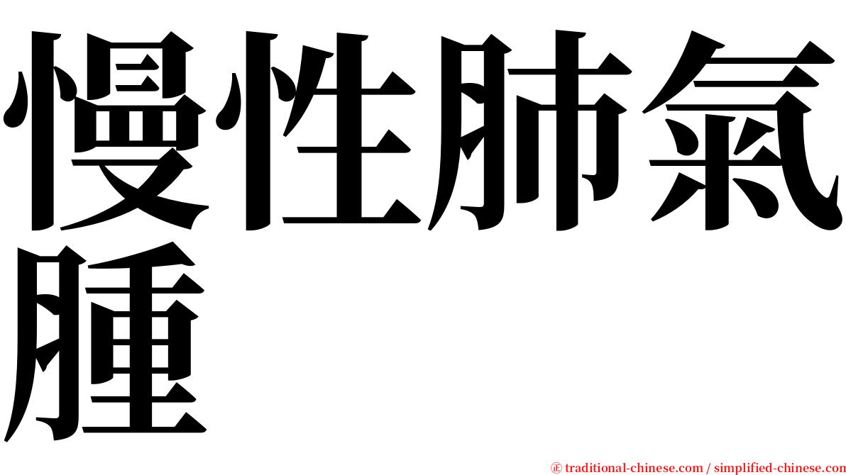 慢性肺氣腫 serif font